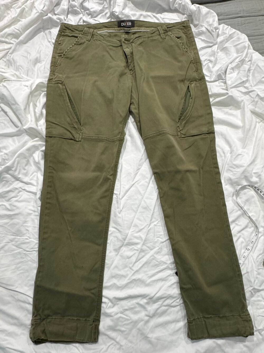 DU/ER Men's Olive Green Trousers 40x30